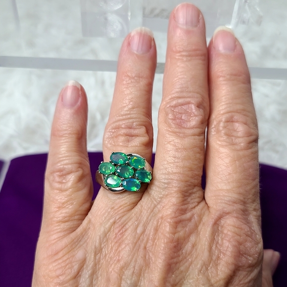 Opal Cluster Ring - Picture 8 of 13